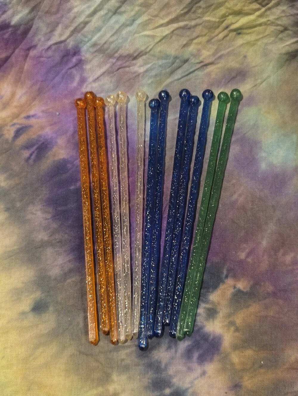 vintage cocktail stir swizzle sticks multicolor sparkle confetti 13 MCM